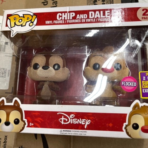 Funko Other - FUNKO POP 2017 SDCC EXCLUSIVE CHIP & DALE FLOCKED - NEW - CASING DAMAGED
